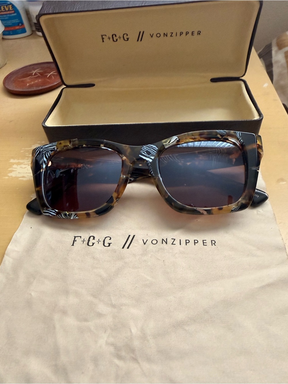 FCG + Von Zipper Tortoise Shell Sunglasses with Brown Lenses